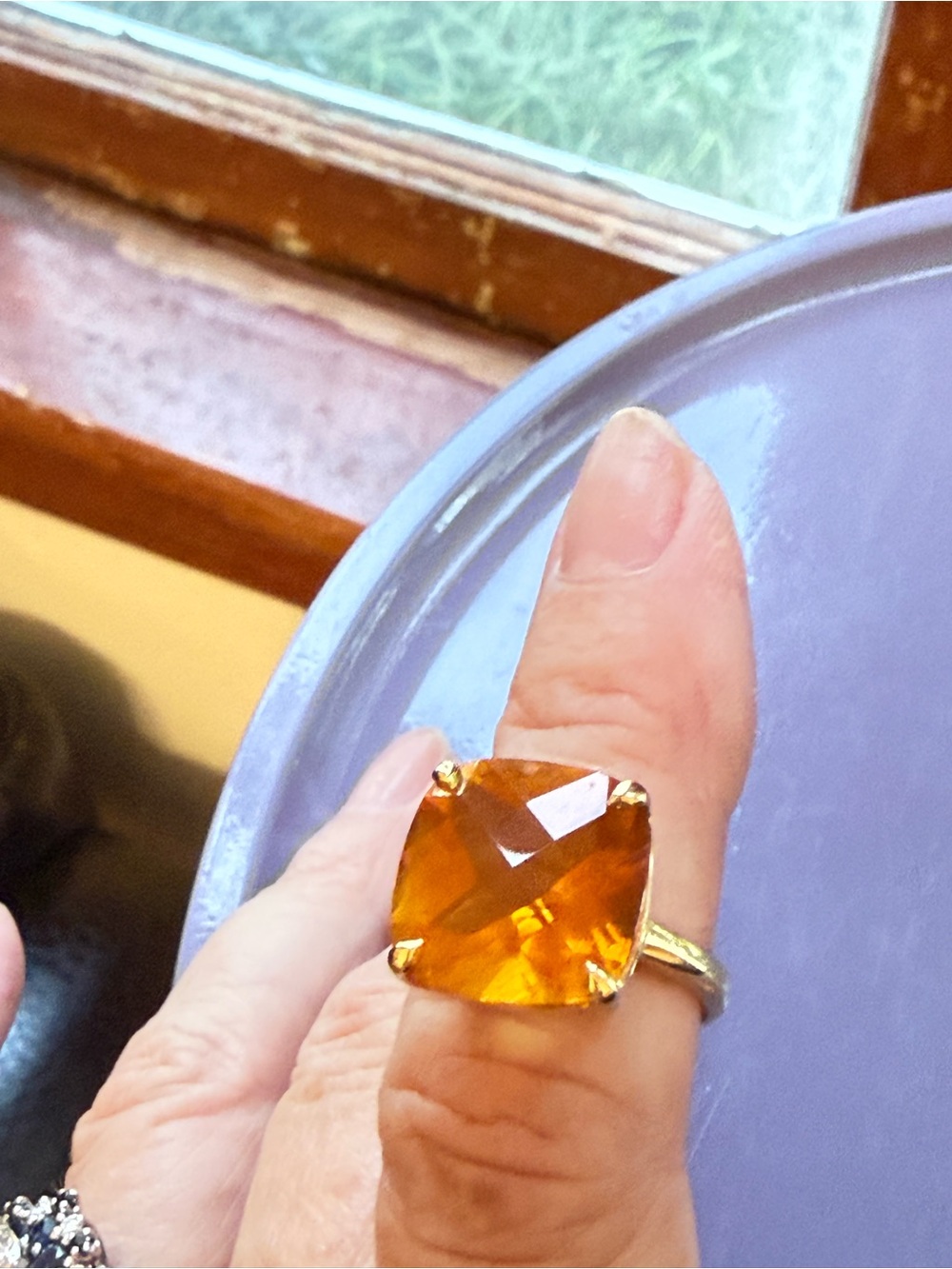 Tiffany & Co. Cushion-Cut early “Sparkler Collection” 18K + Citrine Ring
